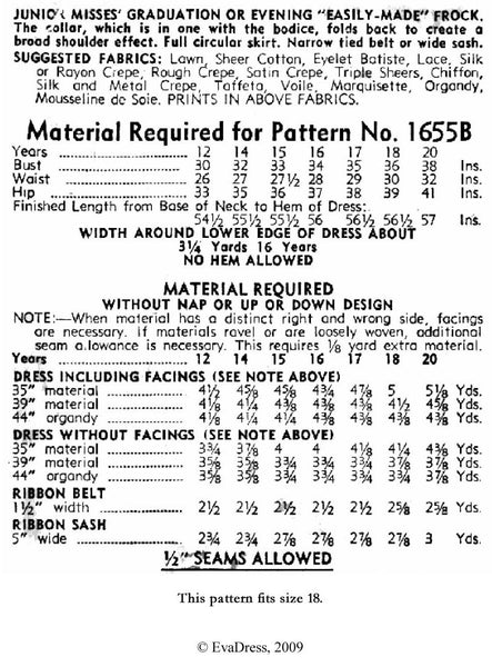 1936 Graduation or Evening Frock E30-1655