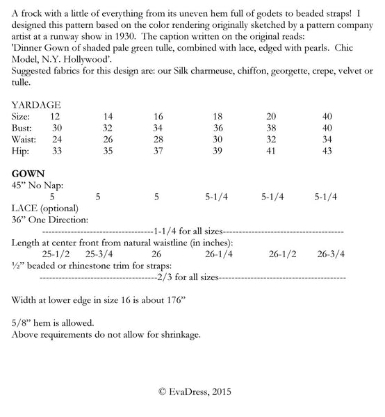 1930 Dinner Gown E30-2102