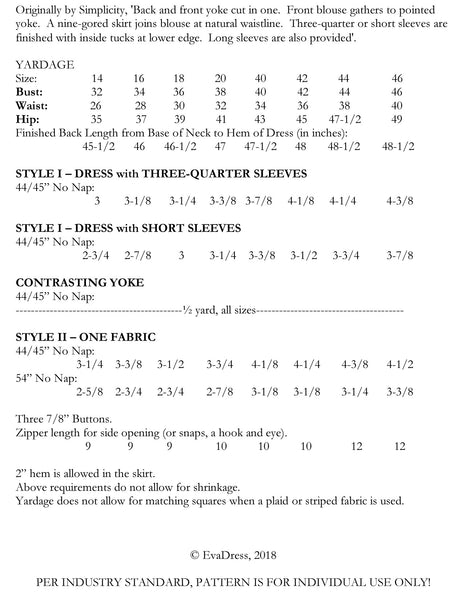 1940 Dress  D40-3474