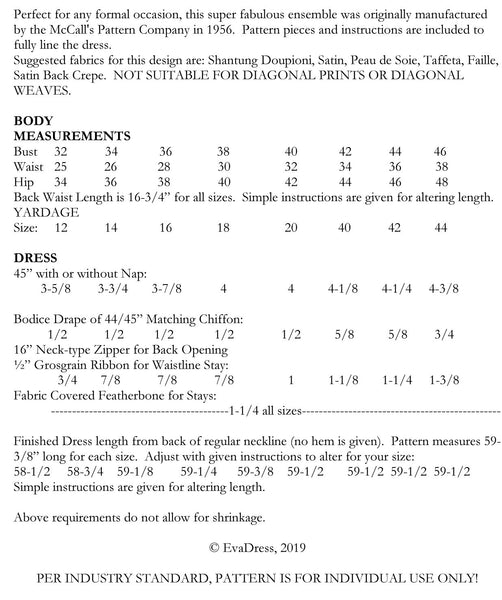 1956 Mermaid Evening Dress & Coat E50-3818