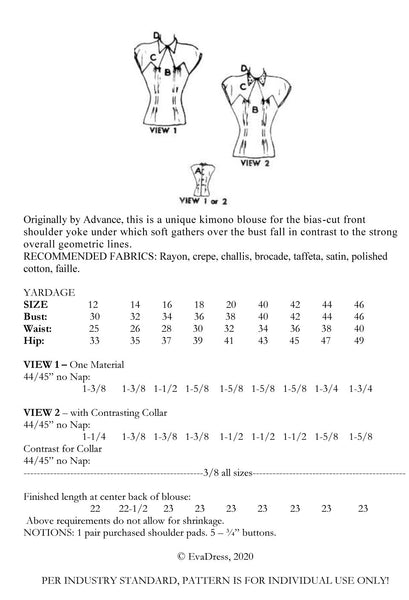 1949 Kimono Blouse B40-5232