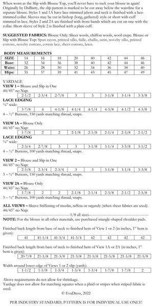 1942 Blouse or Slip with Blouse Top D40-5285