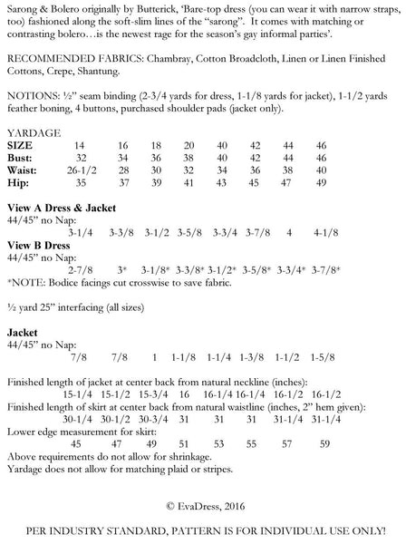 1950's Sarong & Bolero D50-6056