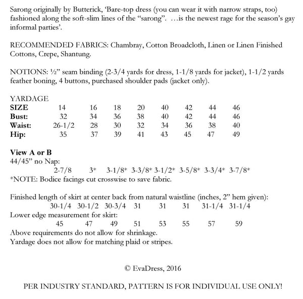 1950's Sarong & Bolero D50-6056