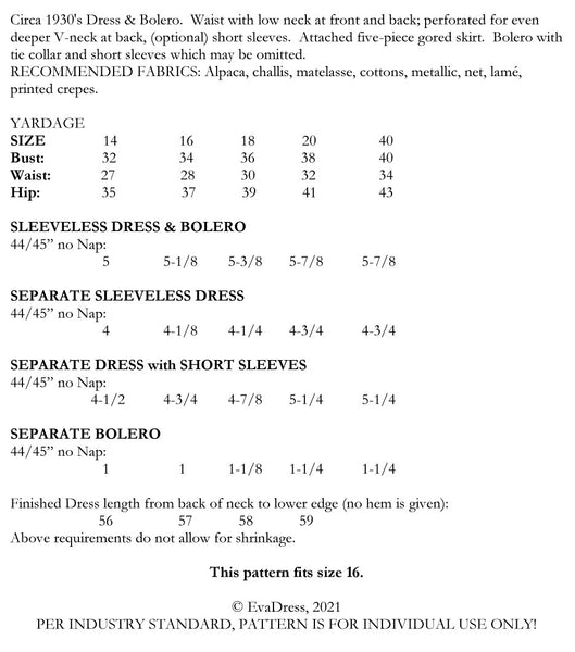 1930s Dress with Bolero D30-764