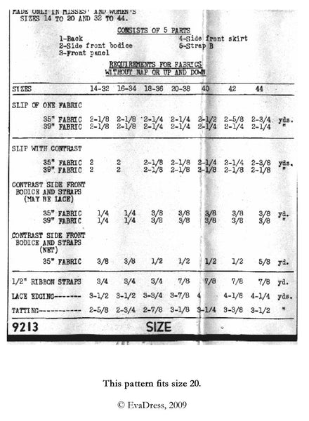 E-PATTERN 1940's Slips, E9213