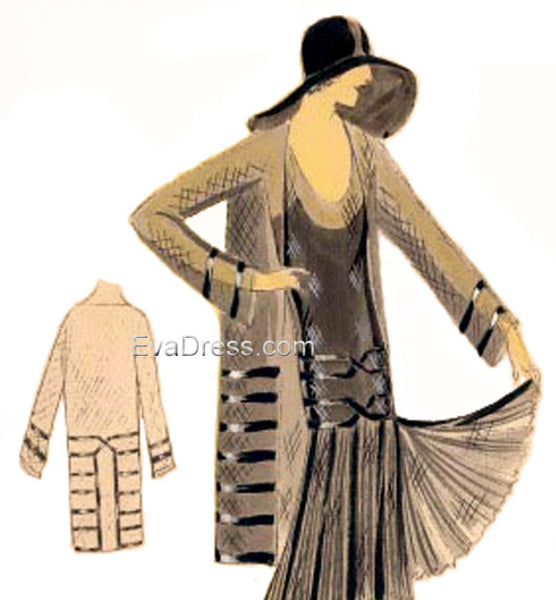 1930 Dress, Slip, Coat & Hat SE30-3891