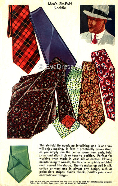 E-PATTERN 1937 6-Fold Necktie E519