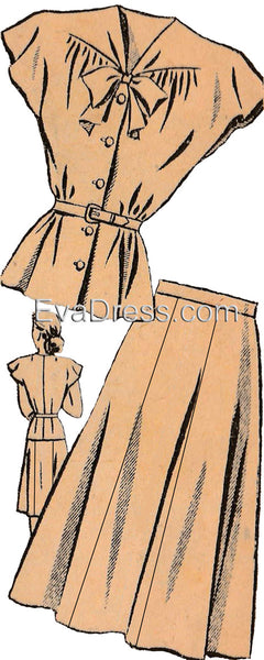 1940's Two-Piece Suit Dress SE40-8154