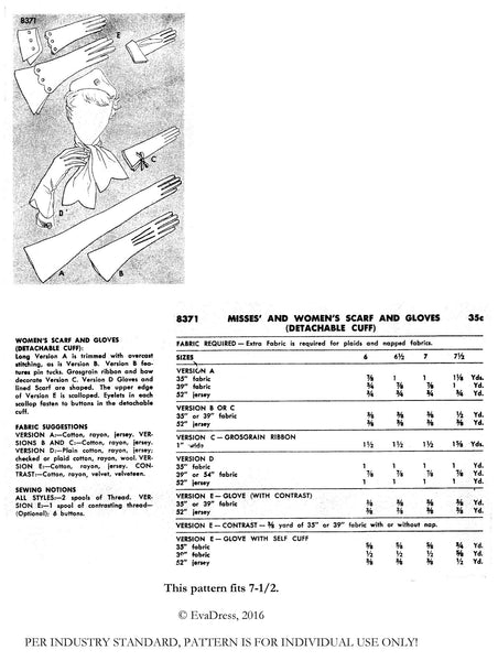 1953 Scarf & Gloves Acc50-8371