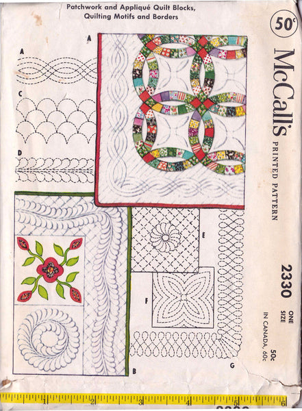 1959, Patchwork & Applique Quilt Blocks, Original McCall's 2330