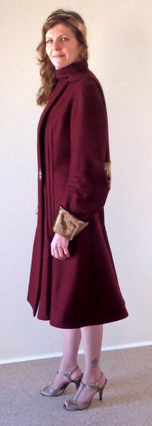 1929 Pin-tucked Coat with Godets C20-6681